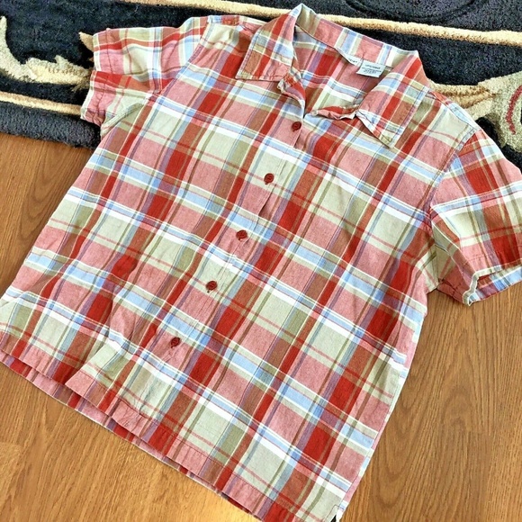 Cabin Creek | Tops | Cabin Creek Button Down Plaid Short Sleeve Shirt L ...